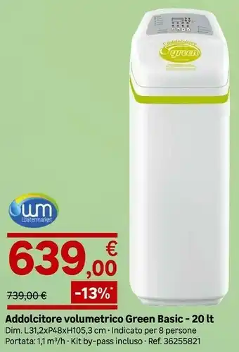 Leroy Merlin Addolcitore volumetrico green basic - 20 lt offerta