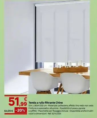 Leroy Merlin Tenda a rullo filtrante chine offerta