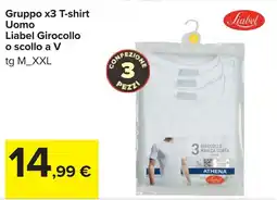 Carrefour Gruppo x3 T-shirt Uomo Liabel Girocollo o scollo a V offerta