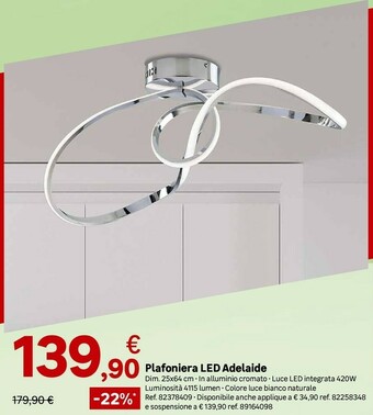 Leroy Merlin Plafoniera led adelaide offerta