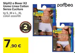 Carrefour SlipX2 o Boxer X2 Uomo Linea Cotton Senza Cuciture offerta