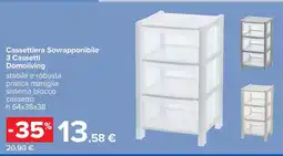 Carrefour Cassettiera Sovrapponibile 3 Cassetti Domoliving offerta