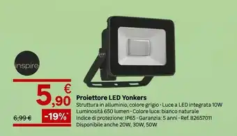 Leroy Merlin Proiettore led yonkers offerta