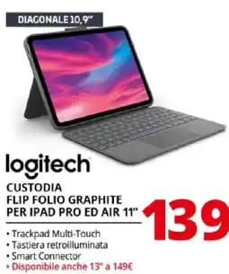 Comet logitech CUSTODIA FLIP FOLIO GRAPHITE PER IPAD PRO ED AIR 11" offerta