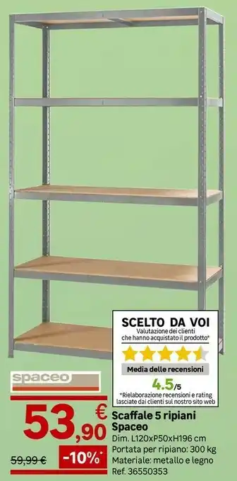 Leroy Merlin Scaffale 5 ripiani spaceo offerta
