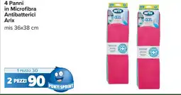 Carrefour 4 Panni in Microfibra Antibatterici Arix offerta