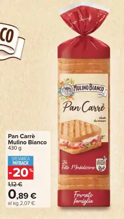 Carrefour Pan Carrè Mulino Bianco offerta