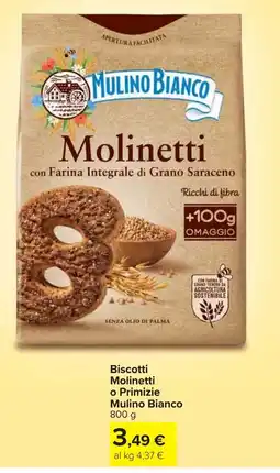 Carrefour Biscotti Molinetti o Primizie Mulino Bianco offerta