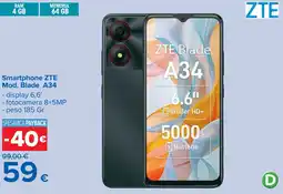 Carrefour Smartphone ZTE Mod. Blade A34 offerta