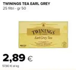 Oasi Twinings tea earl grey 25 filtri offerta