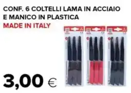 Oasi Conf. 6 coltelli lama in acciaio e manico in plastica offerta
