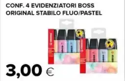 Oasi Conf. 4 evidenziatori boss original stabilo fluo/pastel offerta