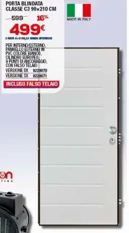 Bricofer Porta blindata classe c3 90x210 cm offerta