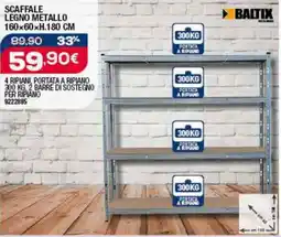 Bricofer Scaffale legno metallo 160×60×h.180 cm BALTIX offerta