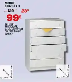 Bricofer Mobile 6 cassetti offerta