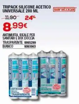 Bricofer Tripack silicone acetico universale Saratoga offerta
