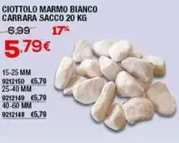 Bricofer Ciottolo marmo bianco carrara sacco offerta