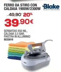 Bricofer Ferro da stiro con caldaia 1900W/2300W Blake offerta
