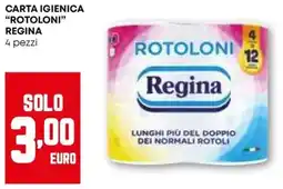 Pam Carta igienica "rotoloni" REGINA 4 pezzi offerta