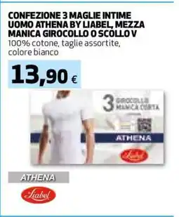 Coop CONFEZIONE 3 MAGLIE INTIME UOMO ATHENA BY LIABEL offerta