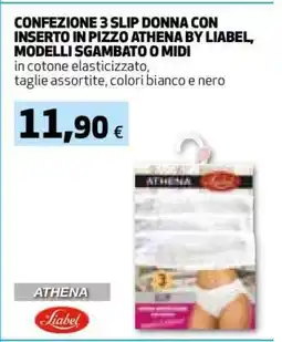 Coop Confezione 3 slip donna con inserto in pizzo Athena by Liabel offerta