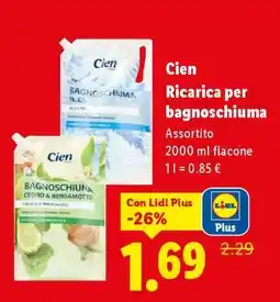 Lidl Cien Ricarica per bagnoschiuma offerta
