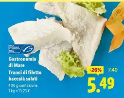 Lidl Gastronomia di Mare Tranci di filetto baccalà salati offerta