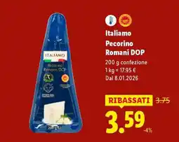 Lidl Italiamo Pecorino Romani DOP offerta