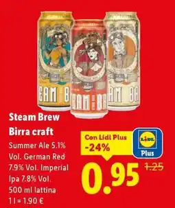 Lidl Steam Brew Birra Craft offerta