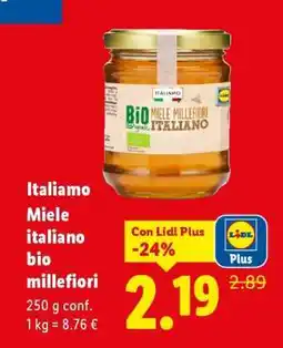 Lidl Italiamo Miele italiano bio millefiori offerta