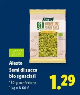 Lidl Alesto Semi di zucca bio sgusciati offerta