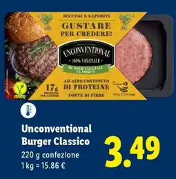 Lidl Unconventional Burger Classico offerta