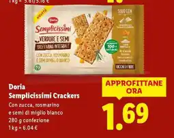 Lidl Doria Semplicissimi Crackers offerta