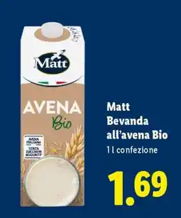 Lidl Matt Bevanda all’avena Bio offerta
