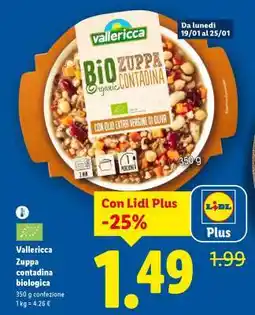 Lidl Vallericca Zuppa contadina biologica offerta