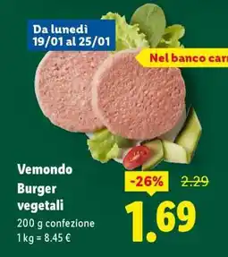 Lidl Vemondo Burger vegetali offerta