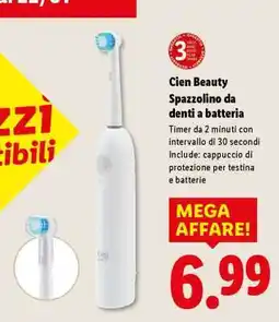 Lidl Cien Beauty Spazzolino da denti a batteria offerta