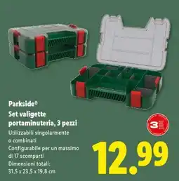 Lidl Parkside Set valigette portaminuteria, 3 pezzi offerta