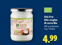 Lidl Vita D’or Olio vergine di cocco bio offerta