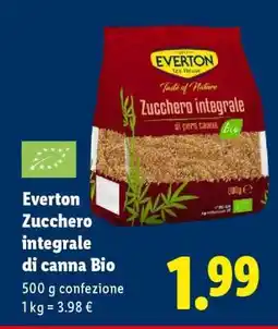Lidl Everton Zucchero integrale di canna Bio offerta