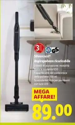 Lidl SILVERCREST Aspirapolvere ricaricabile offerta