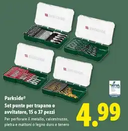 Lidl Parkside Set punte per trapano o avvitatore, 15 o 37 pezzi offerta