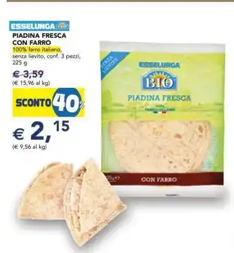 Esselunga PIADINA FRESCA CON FARRO offerta