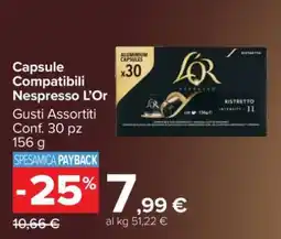 Carrefour Capsule Compatibili Nespresso L'OR offerta