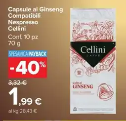 Carrefour Capsule al Ginseng Compatibili Nespresso Cellini offerta