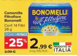 Carrefour Camomilla Filtrofiore Bonomelli offerta
