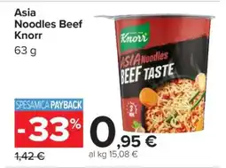 Carrefour Asia Noodles Beef Knorr offerta