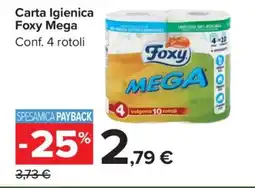 Carrefour Carta Igienica Foxy Mega offerta