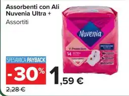 Carrefour Assorbenti con Ali Nuvenia Ultra + offerta