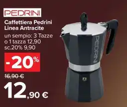 Carrefour Caffettiera Pedrini Linea Antracite offerta